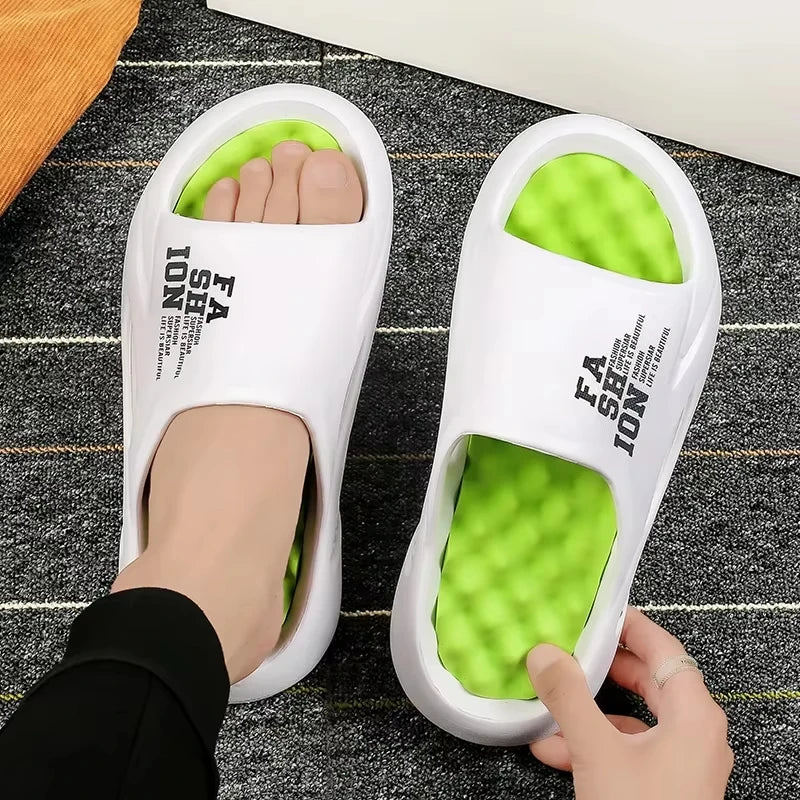 2025New Summer Men Massage Slippers Sides Indoor Outdoor Sandals Beach Casual Shoes Soft Sole Slides Men's Sandals