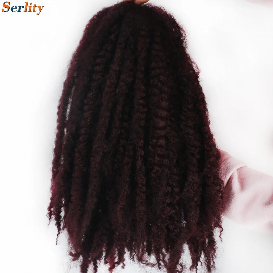 Marley Twist Braiding Hair Pre Stretched 1- 6 Packs Ombre Afro Kinky Curly Crochet Hair for Faux Locs Jumbo Marley Twists Hair