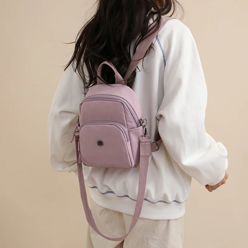 New Women Casual Travel Lightweight Small Backpack With Large Capacity Waterproof Cloth Shoulder Bag and High-end Feel for Girls