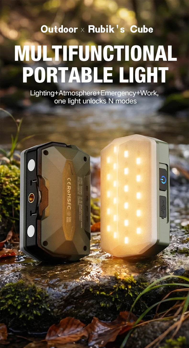 Outdoor camping lights, portable camping tents, camping work lights, atmosphere hanging lights, long-range rechargeable lighting