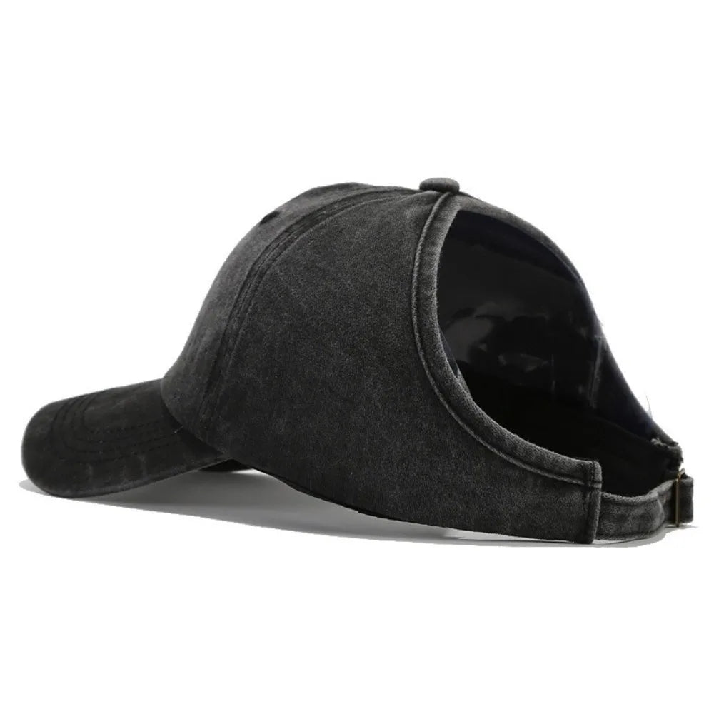Visor Cap Solid Color Washed Baseball Cap Hip Hop Adjustable Empty Top Hat Snapback Cap JK Sun Protection Peaked Hat Girl