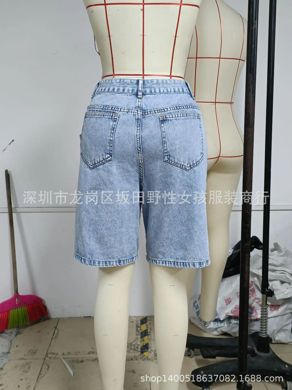 Women Denim Pant Jeans Vintage Wide Leg Knee Length Pants High Waist Straight Trousers Y2k Streetwear Elegant Casual Loose