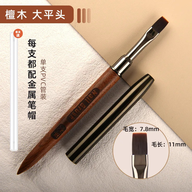 Nails Art Liner Brushes Wooden Handle Phototherapy Acrylic UV Gel Brush for Elongated Lines Painting Professional Manicure Tool