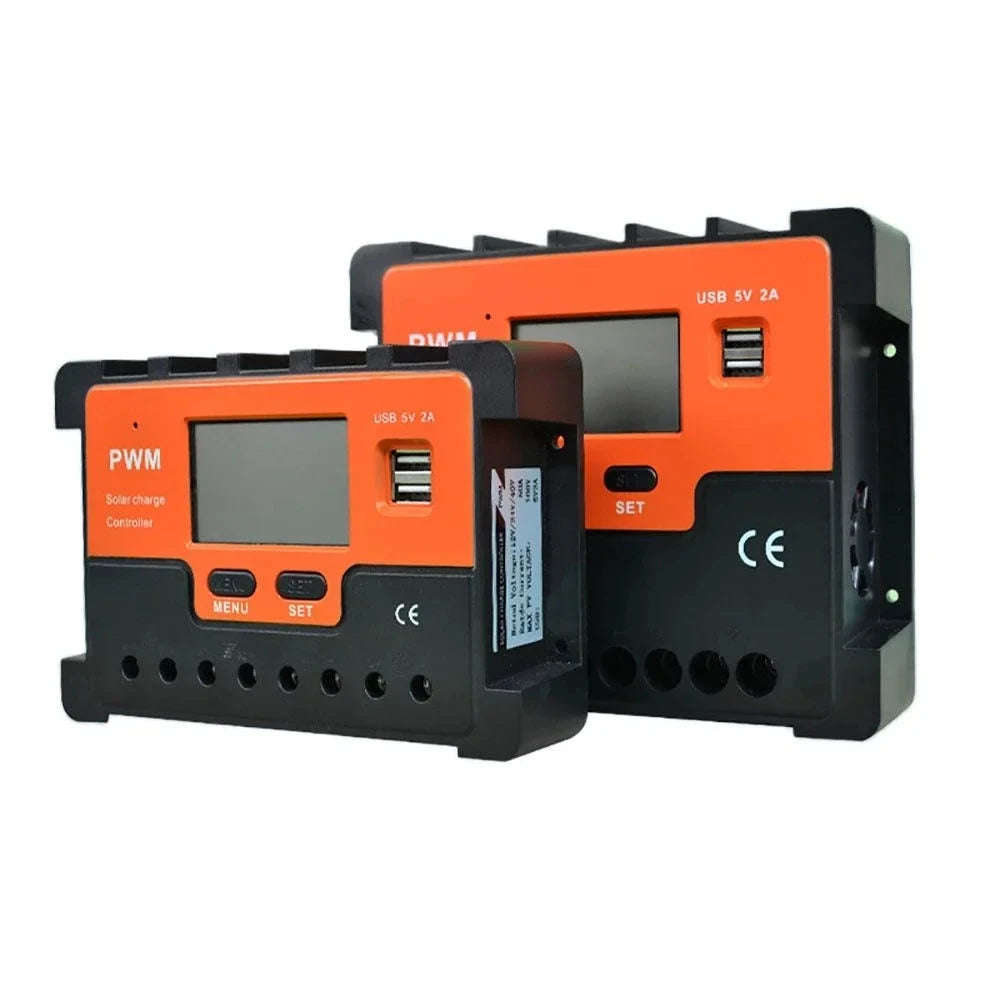 10A 20A 30A 40A 50A 60A  Solar Controller 12V 24V AUTO LCD PWM Regulator With USB for Solar Panel PV Baterry Charger Lights