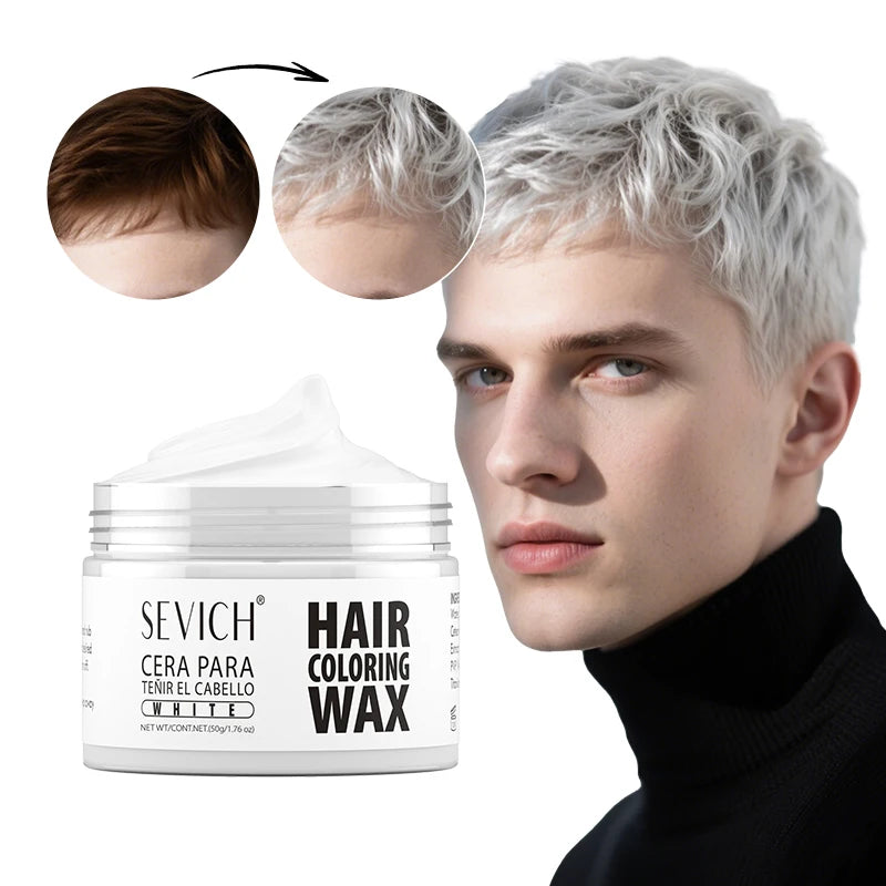 Sevich 50g Hair Color Wax Disposable Fashionable Hair Paste Long Lasting Paint Coloring Cream for Party, Halloween, Christmas