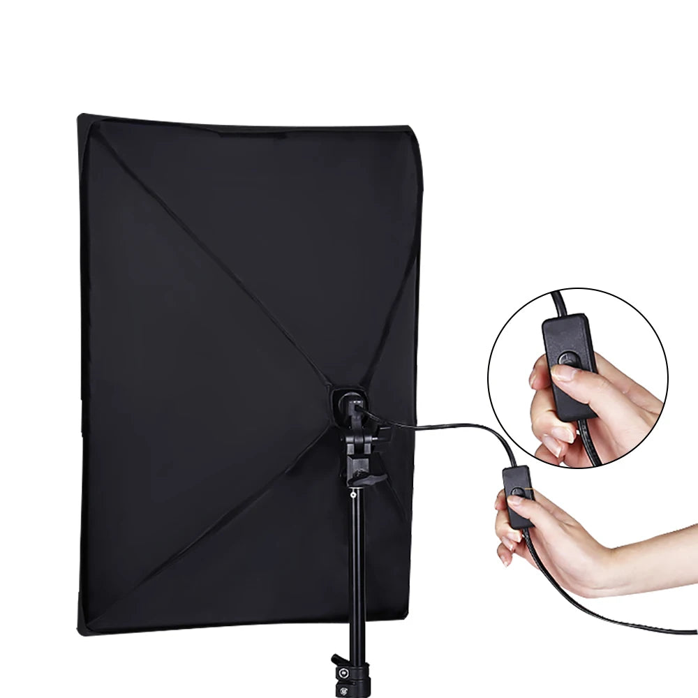 20-135W Softbox Lighting Kit 50x70CM Photography LED Lamp Professional Continuous Light System Equipment For Photo Studio