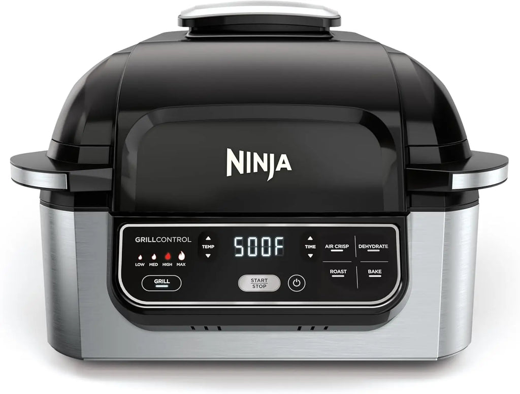 Indoor Grill and Air Fryer, 5-Mode Function: Grilling, Air Frying, Roasting, Baking, and Dehydrating, with Cyclonic Grilling Sys