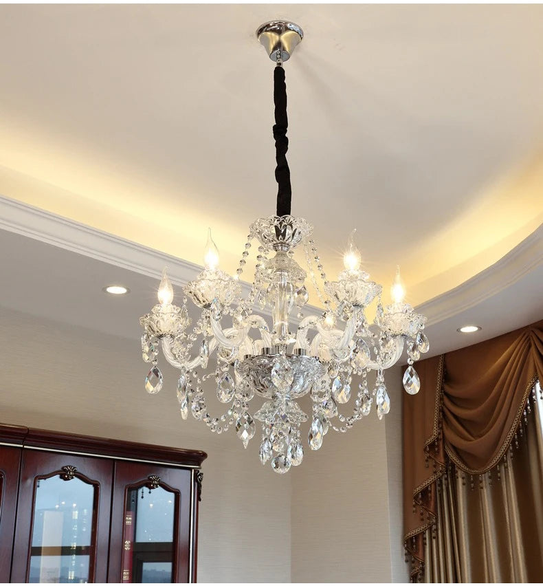 Luxury Living Room Decorate LED Ceiling Pendant Lights Indoor Hanging Lights Fixture Home Crystal Chandeliers Villa Lighting