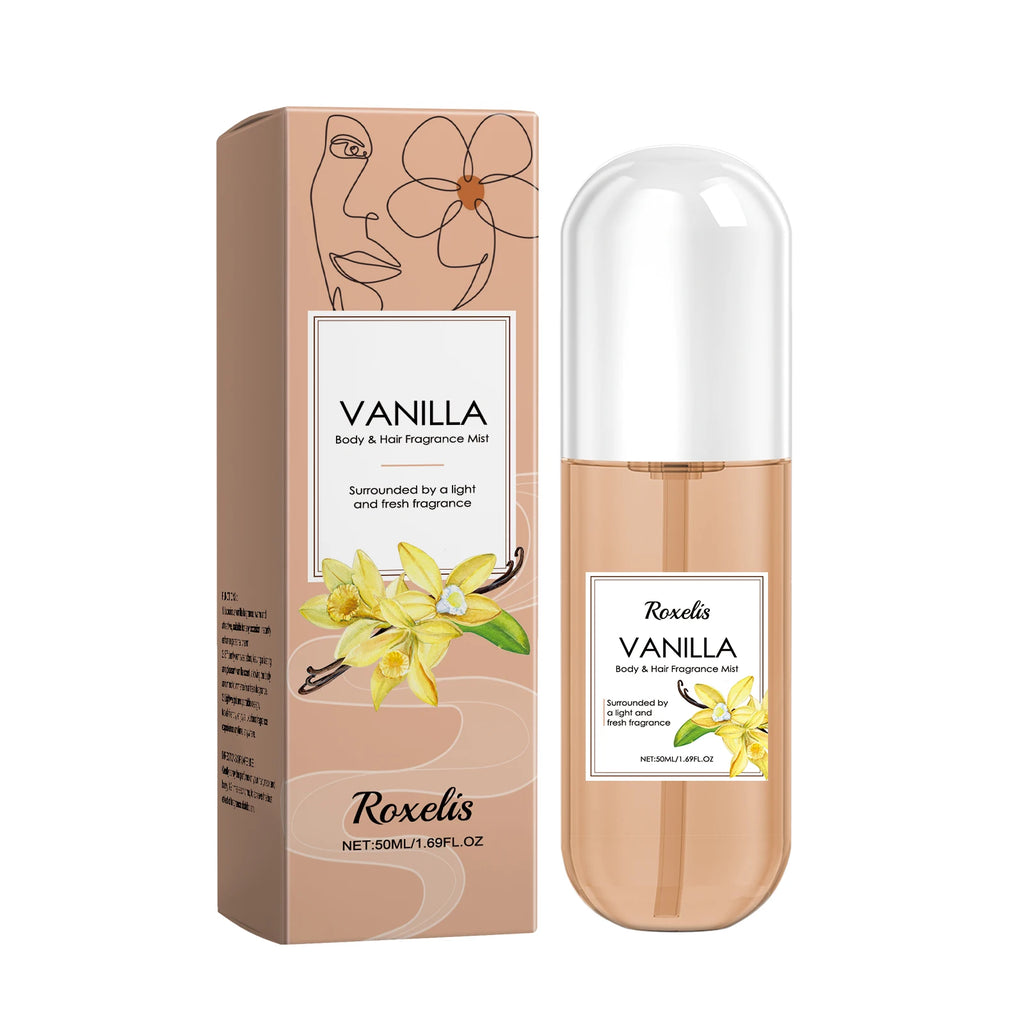 Vanilla Scented Body Fragrance Spray, Naturally Fresh Light Scent, Long-Lasting Daily Body and Hair Perfume Spray