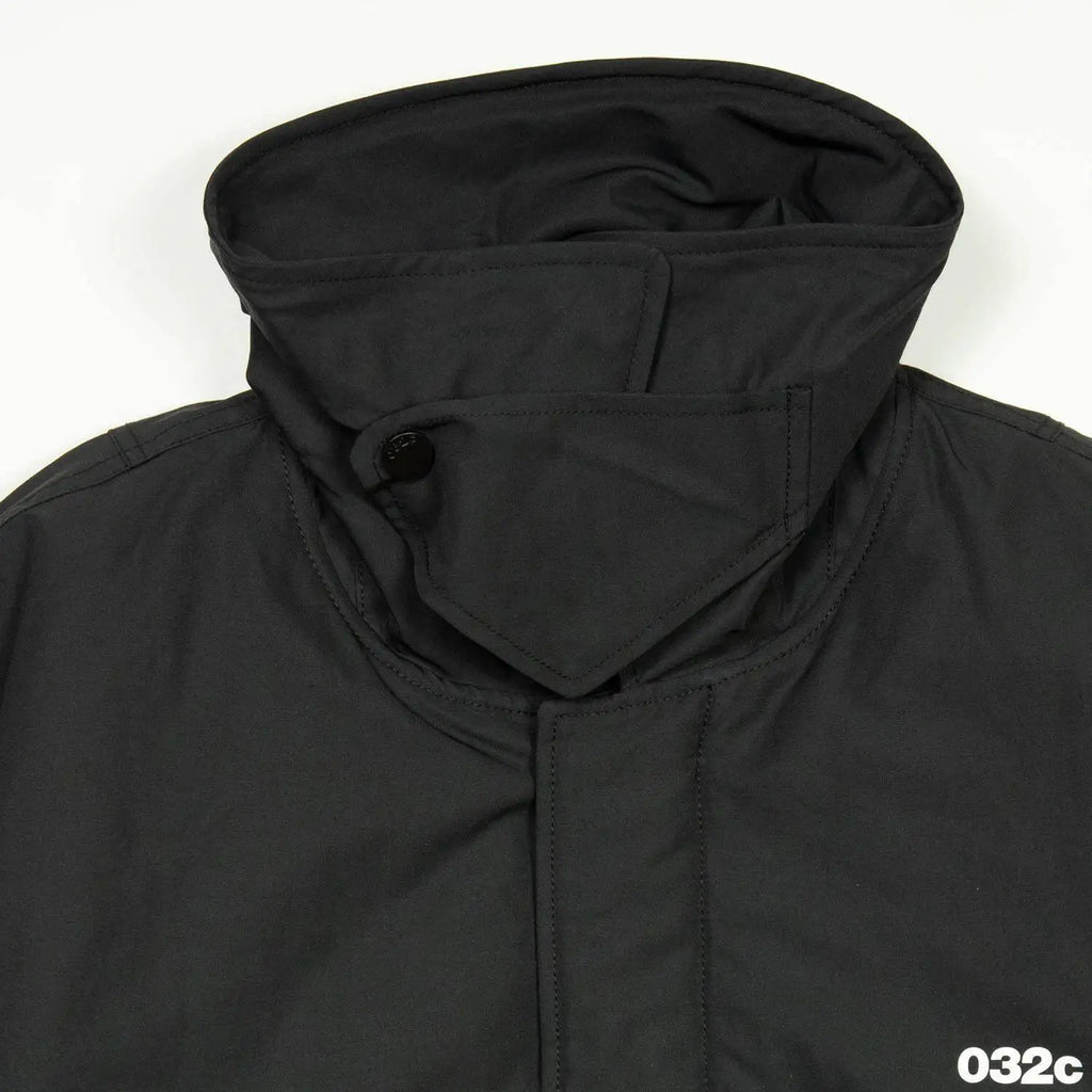 032C black silhouette short wide bomber zip multi pocket jacket