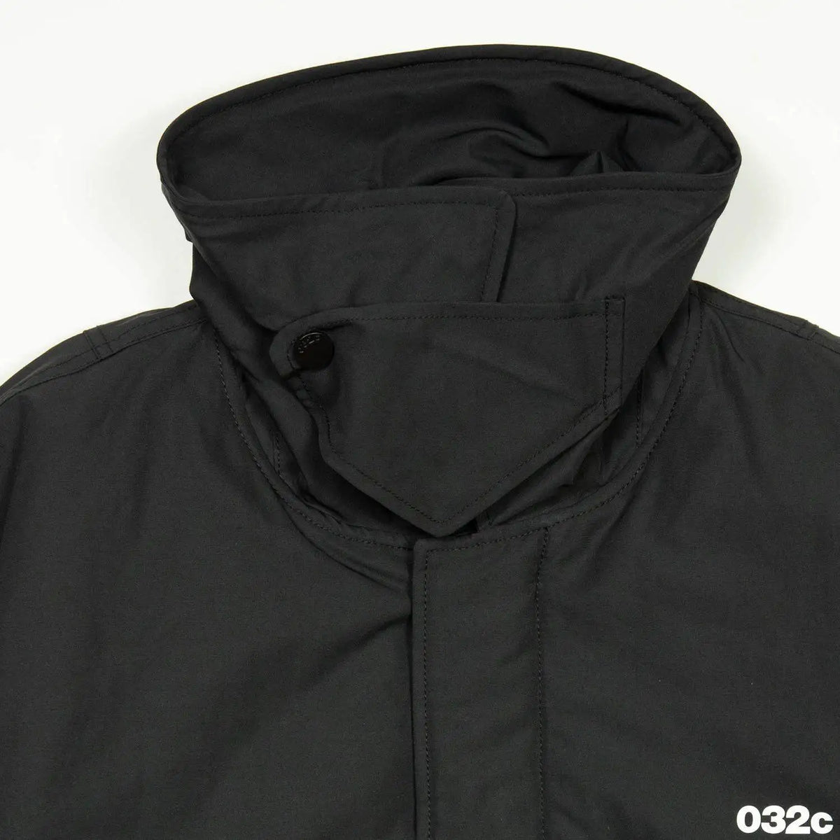 032C black silhouette short wide bomber zip multi pocket jacket