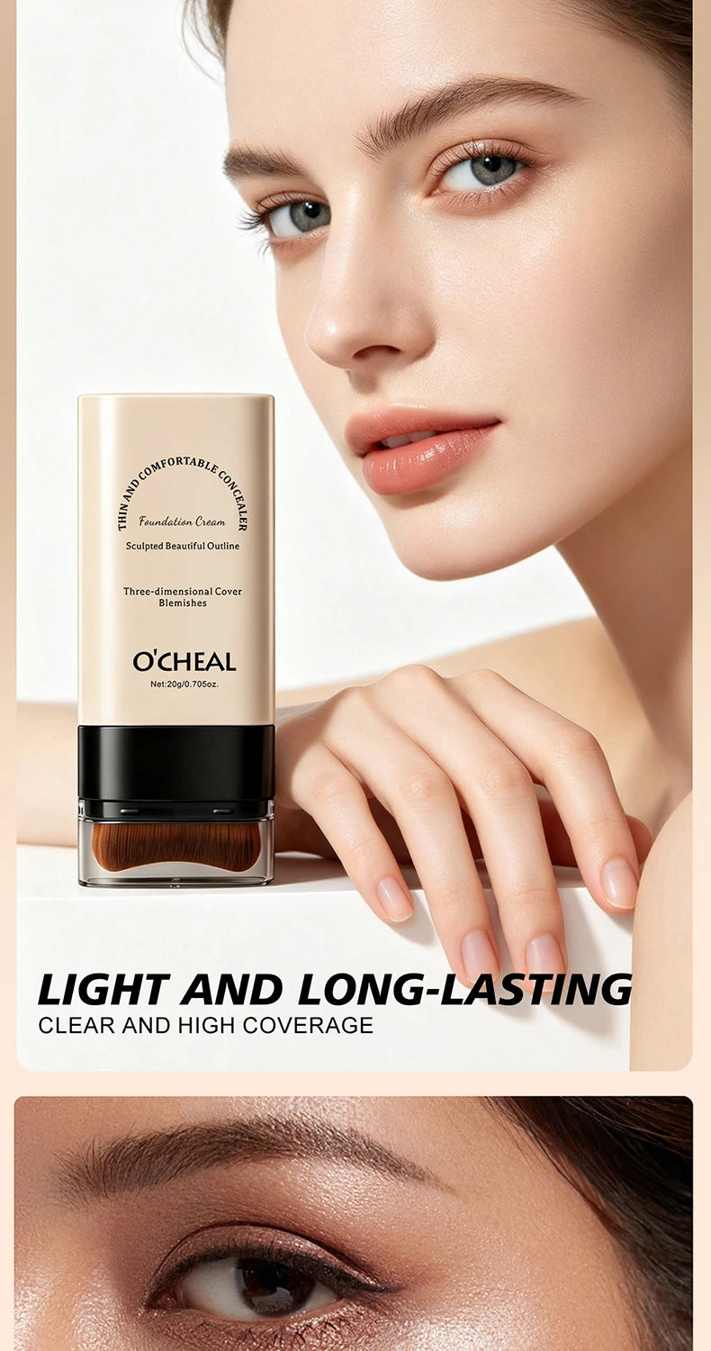 Double-Headed Foundation Make-Up Stick, Waterproof, Set Makeup, conceal, Moisturize, Control Oil, Brighten, No Makeup Transfer
