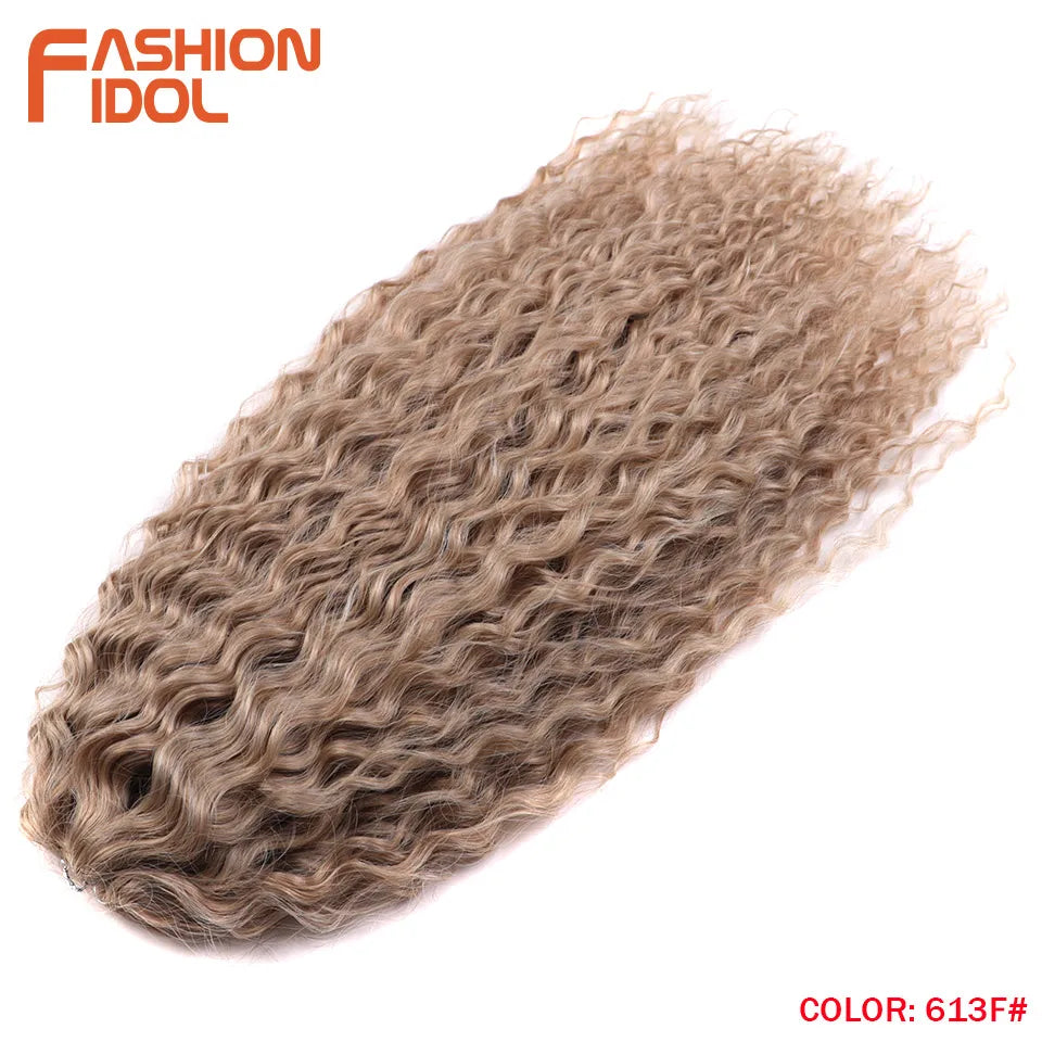 FASHION IDOL 24 Inch 300g Ariel Hair Synthetic Crochet Curly Hair Water Wave Braid Hair Ombre Blonde Braiding Hair Extensions