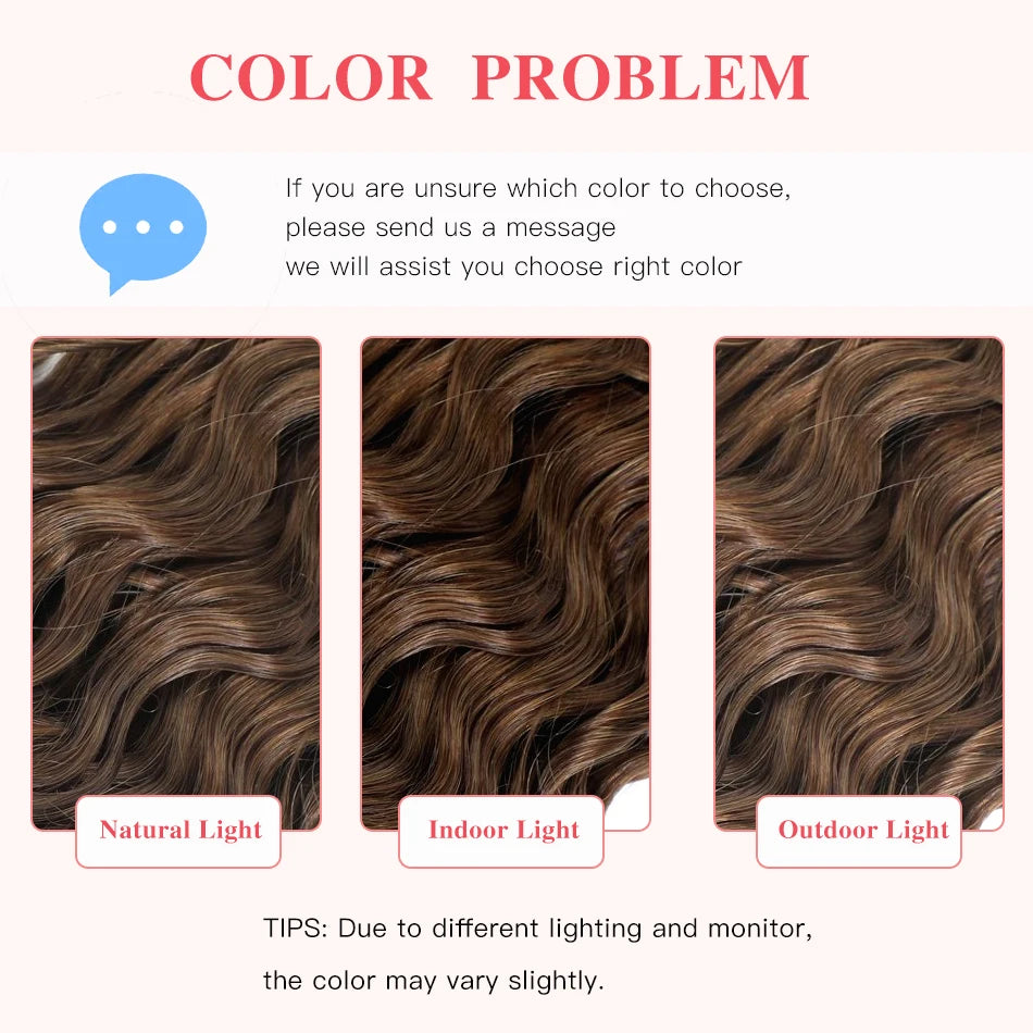 12A Curly Clip in Hair Extensions Brown Water Wave Real Remy Human Hair Clip in Extensions for Women Curly Clip Ins 7pcs 120g
