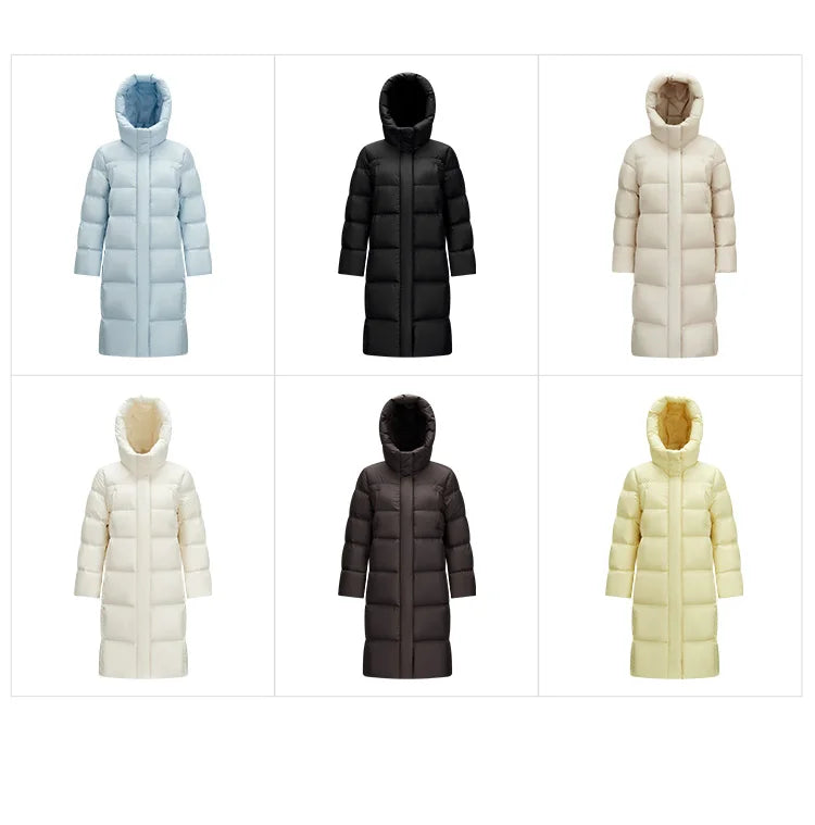 Semir Long Down Jacket Women Waterproof Hooded Coat 2025 Winter New Loose Girls' Jacket Multi-Color Thicken Windbrake Down Coat