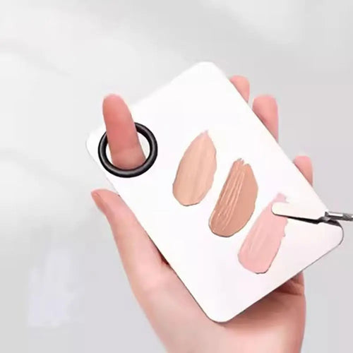 1 Set Stainless Steel Palette Spatula Kit Square Mixing Gel Foundation Makeup Mixing Palette Makeup Cosmetic Nail Art