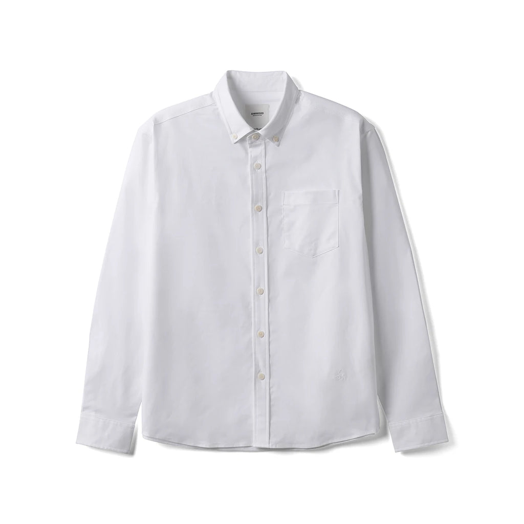 SIMWOOD 2026 Spring New Regular Fit Smart Casual Shirts Men Basic Solid Color 180gsm Oxford Fabric Shirts