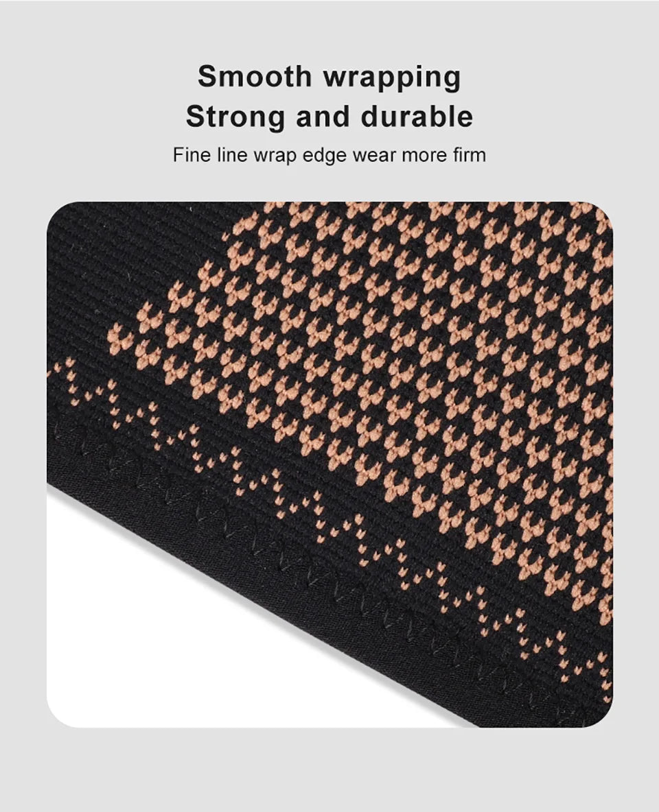 1Pcs Knee Support Knitted Nylon Copper Ion X-type Stable Patella Compression With Straps Ligament Strain  Knee Pads Men Women