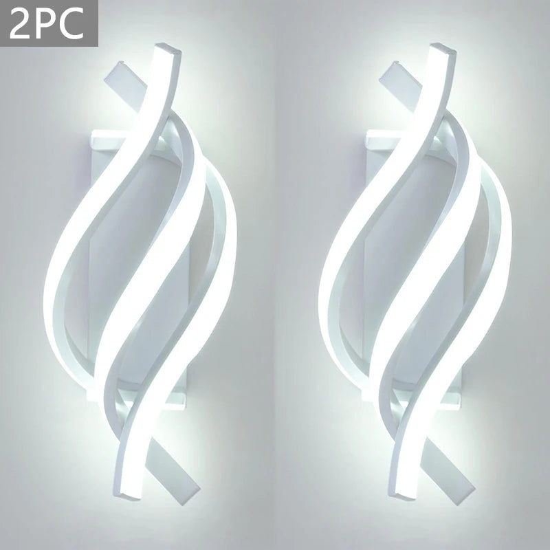 Modern LED Wall Lamp Home Line Decoration Wall Lamp Living Room Background Wall Bedroom Headboard Black White Lighting Lustre