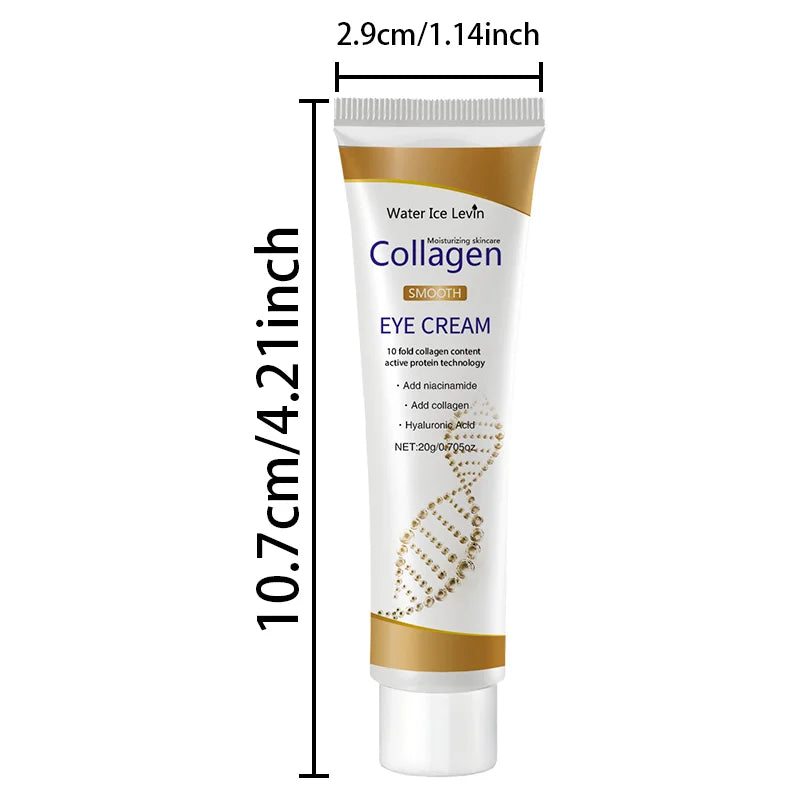 Collagen Smooth Eye Cream 10X Collagen Active Protein. Niacinamide Hyaluronic Acid Deeply Moisturize. Firms Plumps Under-Eyes.
