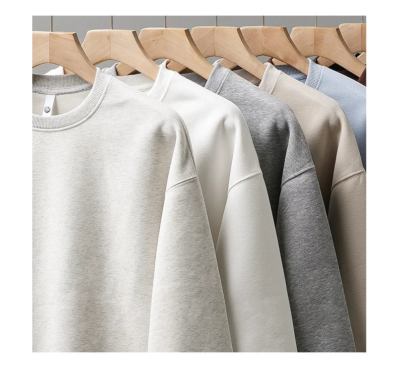 DUKEEN 460G Heavyweight Men's Sweatshirts 2025 Autumn Round-Neck Long Sleeve Solid Color Sport Pullover 11 Color Choose