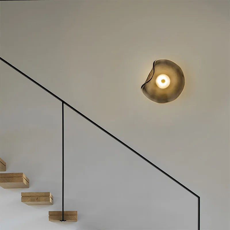 Light Luxury Postmodern Glass Wall Lamps Irregular Round Glass Minimalist Nordic Living Room Corridor Bedroom Bedside Wall Light