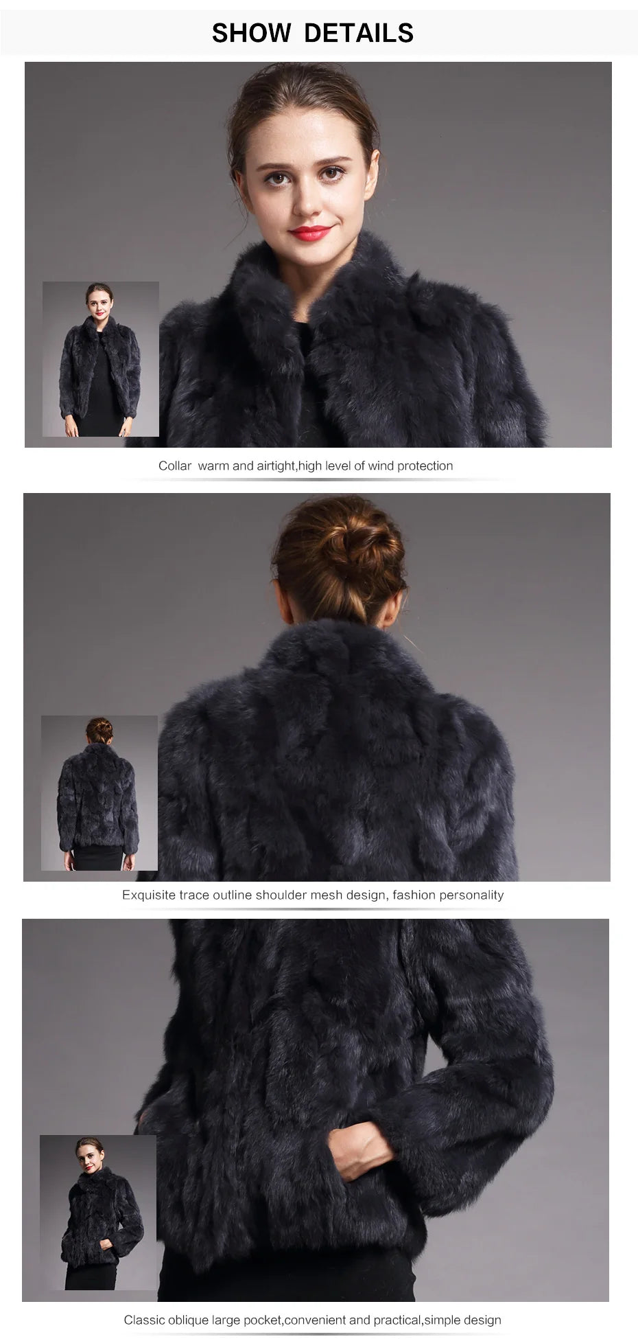 Natural Rabbit Fur Coat Women Winter Jacket Real Leather And Fur Bolero Women's Clothing Female Outerwears With 2025 Black Cold