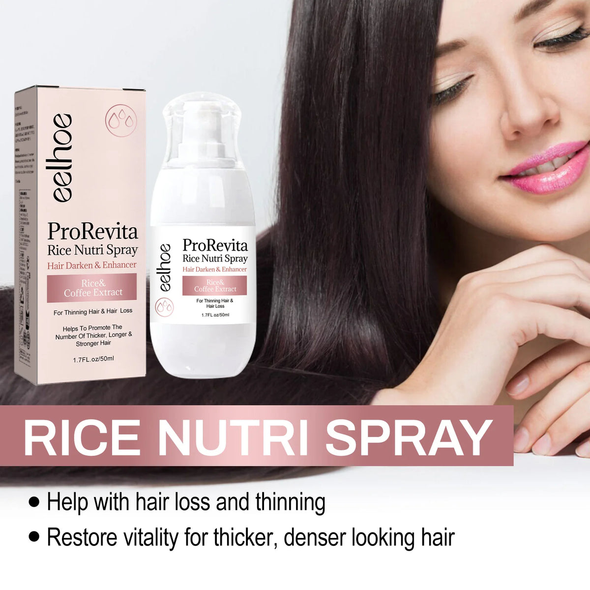 Rice Hair Care Spray Promote Hair Growth Repair Damaged Hair Strengthens Hair Fibers Reduces Hair Loss Breakage Rice Nutri Spray