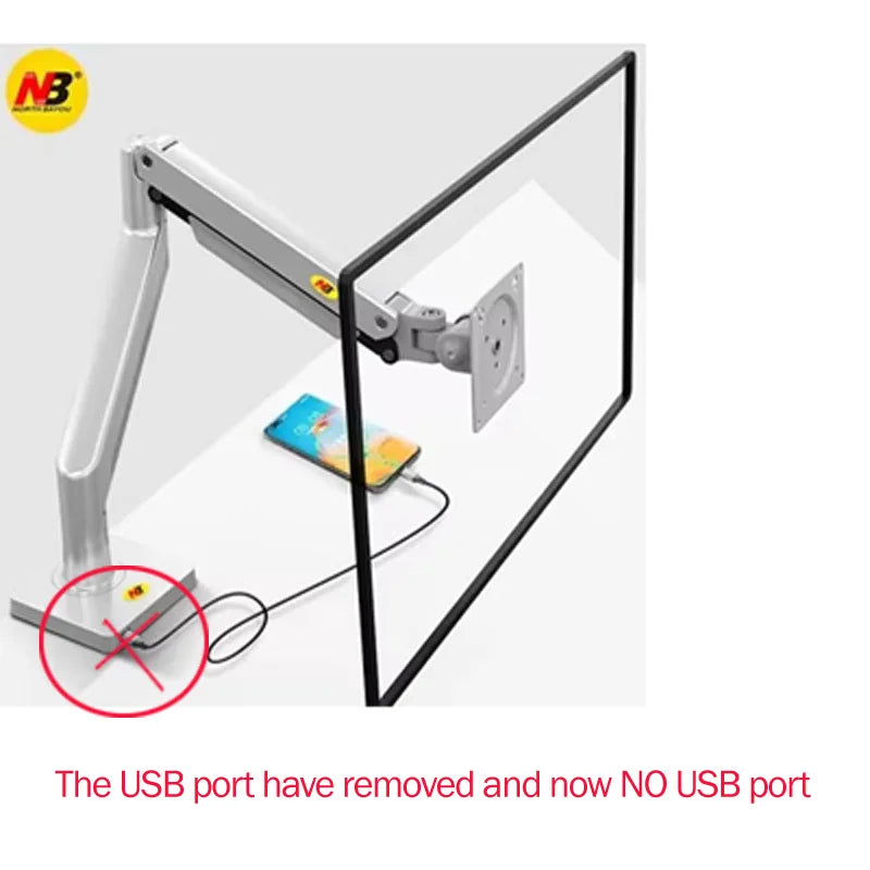 NB G40 G42 G45 Gas Spring Arm 22'-40' Screen Desktop Monitor Holder 360 Rotate 3-15kg 3-12KG Arc Screen/Ultra Wide Flat Screen