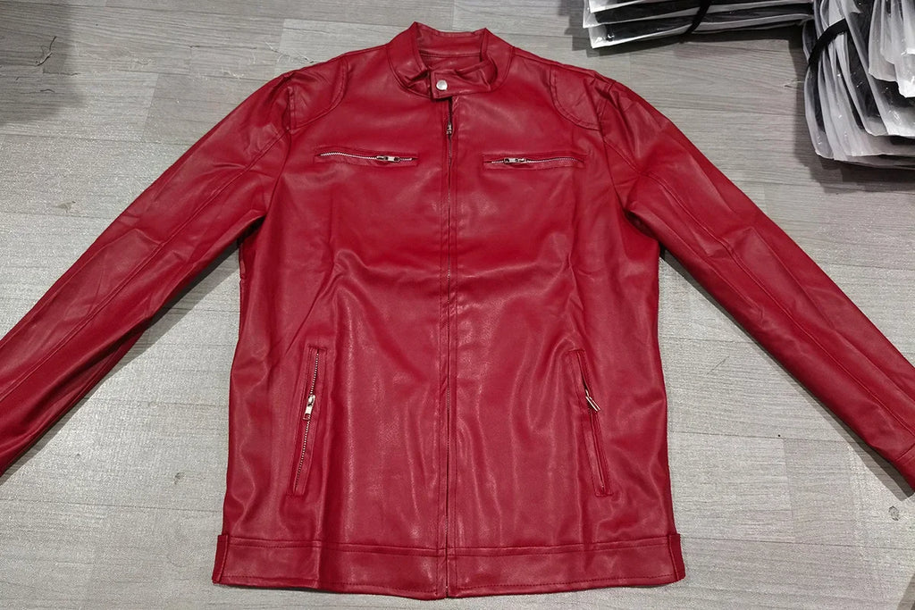 Motorcycle Leather Jackets Man Casual Fashion Motorcycle Coat Slim Fit Lapel PU Jackets Fall Anti-wind Leather Coat Male Retro