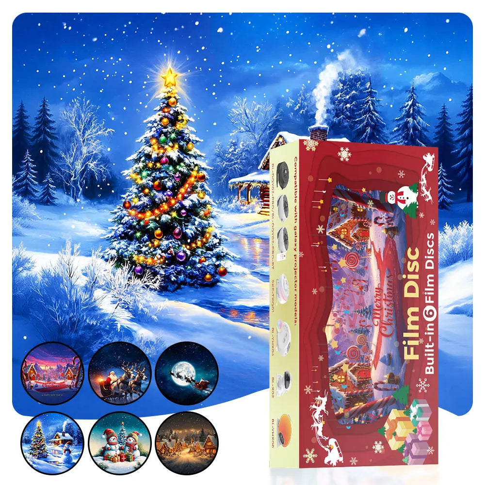 Christmas Galaxy Projector Film Disc Set 6Pcs HD Projection Slides Replacement Discs for Star Projector Galaxy Projector Exclude