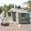 Camping Tent, 16 sq.m Poly-Cotton Glamping Air Tent, 6-8 Person Instant Setup Waterproof Four Season Family Cabin Tent