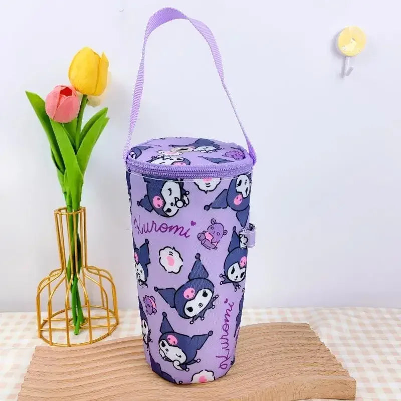 Sanrio Handheld Water Cup Bag Hello Kitty Cold Insulation Heat Preservation Portable Cartoon Water Bottle Pocket Kawaii Outdoors