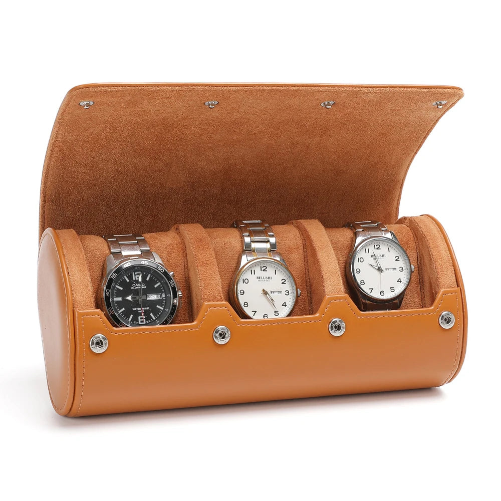 6 Watch Travel Cases for Men Watch Roll 6 Slots Travel Multifunctional Watch Display Box Cabinet Christmas Gift For Man Woman
