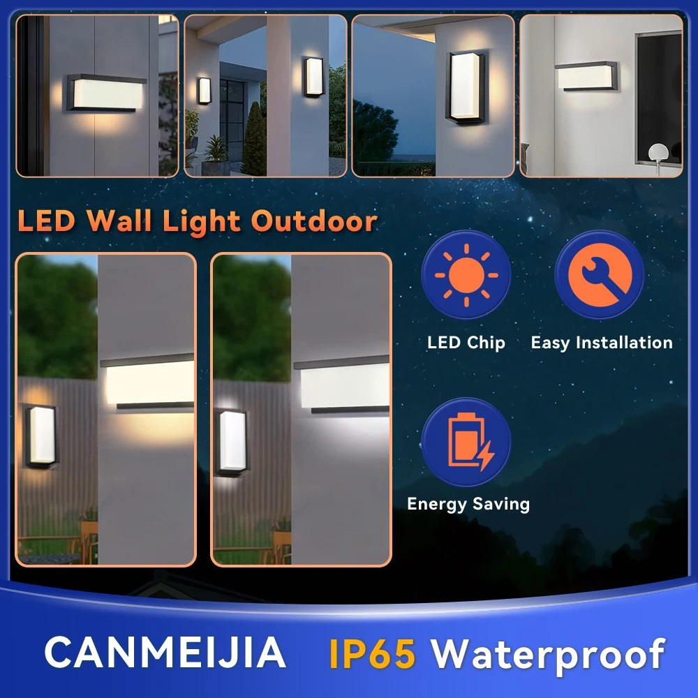 Outdoor Wall Light 85-265V IP65 Waterproof 25W 12W Garden Corridor Balcony wall lamp courtyard Decor Warm Light exterior Stairs