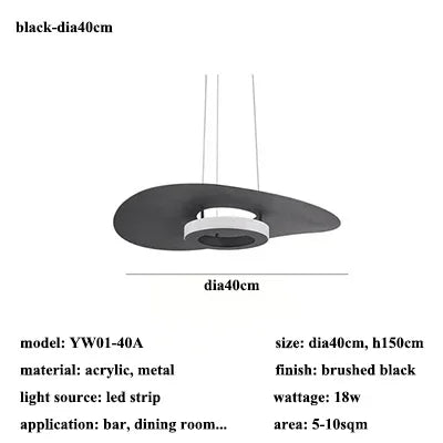Modern Simple Black White LED creative chandelier Lighting,Suspension Home Decor Indoor Nordic Fixtures for Living Room Aisle