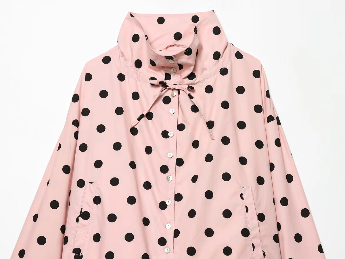 KONDALA Vintage Pink Polka Dot Pink Women Elegant Shirt Fashion 2026 Single Breasted Shirt Chic Night Party Fall Female Blouse