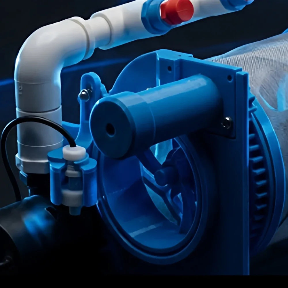 110-220V Automatic Backwash Filter, Rotary Drum Microfilter for Fish Ponds & Aquariums, 200 Mesh Stainless Steel Screen