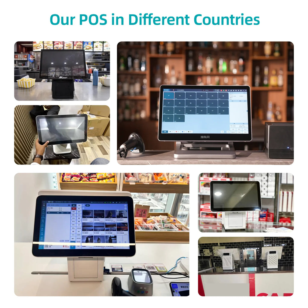 White POS System Efficient Cash Register Business Management Touch Screen Windows POS Terminal Printer All In One POS System
