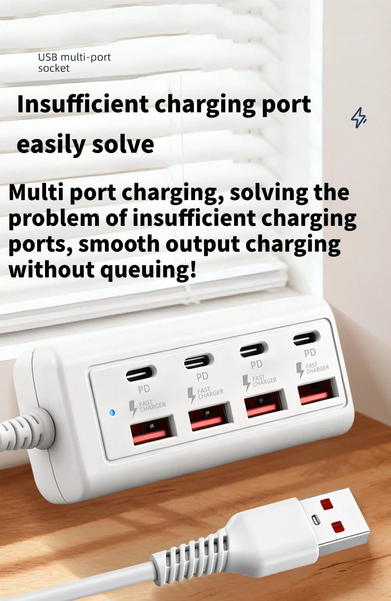 KUBIE USB Hub 8 Port Multi USB Splitter Power Adapter Multiple Expander With On Off Switch For PC Laptop MacBook Accessories
