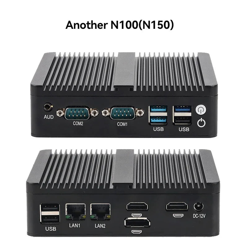 2LAN2COM Industrial Mini PC with Celeron J6412/N100 Support Windows10/11 Linux Pfense with 4xUSB 1xDP1.4 2xHDMI2.0 Computer