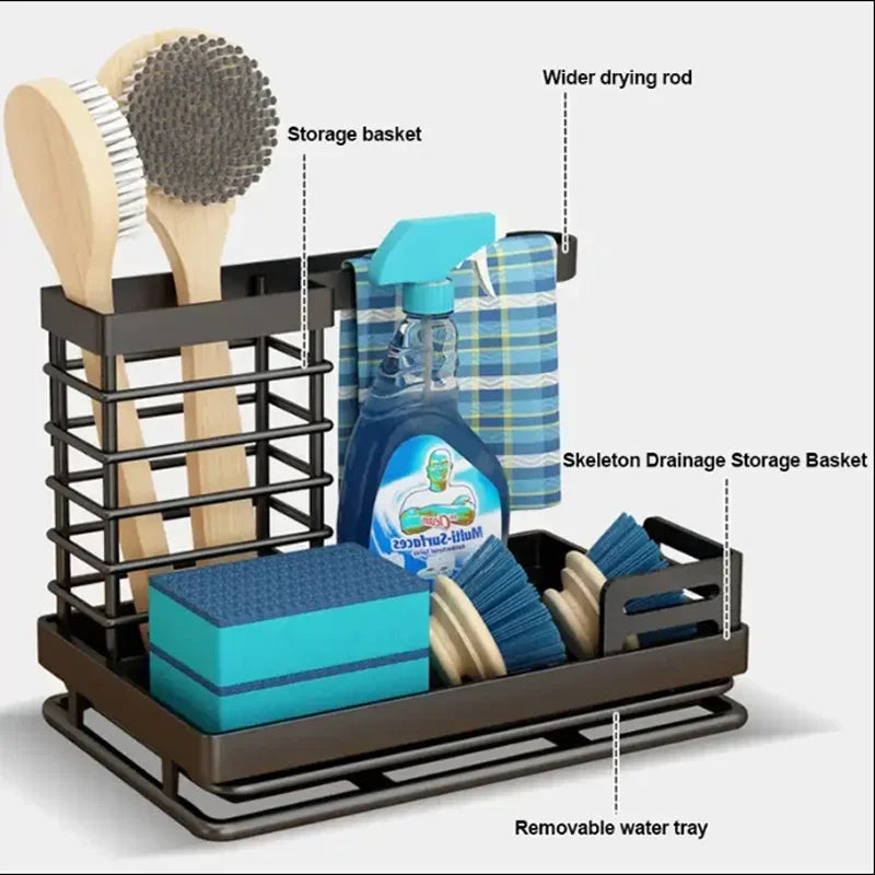 Kitchen Sink Stand Sponge Holder Dish Drainer Organizers Storage Accessories Shelf Storage Organizer Dish Drying Rack Gadgets