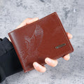 Soft Leather Coin Purse High-Value Eagle Pattern Wallet Short Men'S Wallet Pu Pu Wallet For Students Youth Gifts