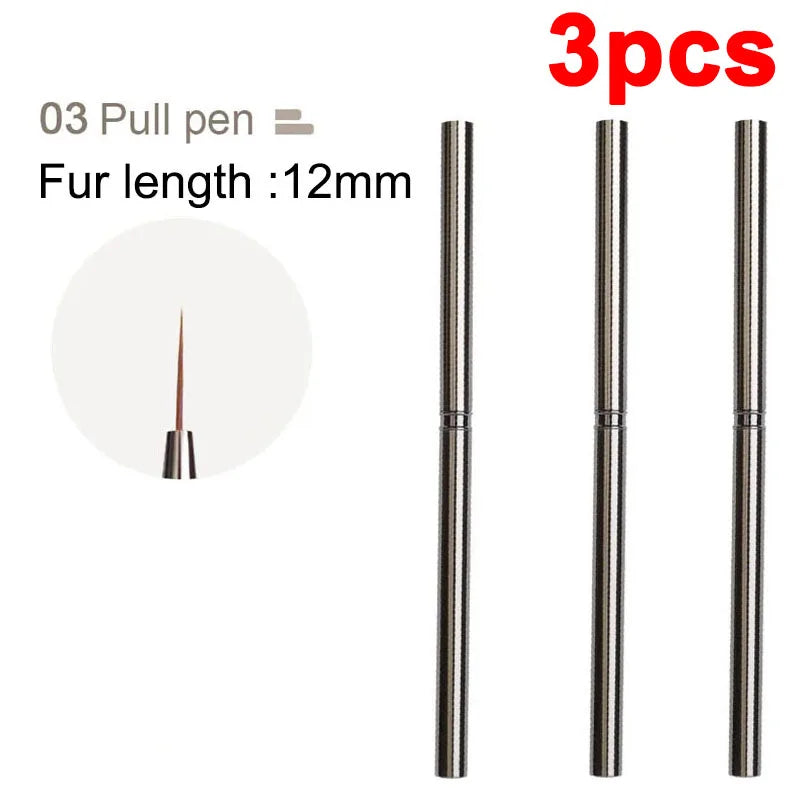 Nails Art Liner Brushes Striping Drawing Elongated Lines Painting 6/9/12/15/18mm Nail Professional Manicure Tool ZJS02