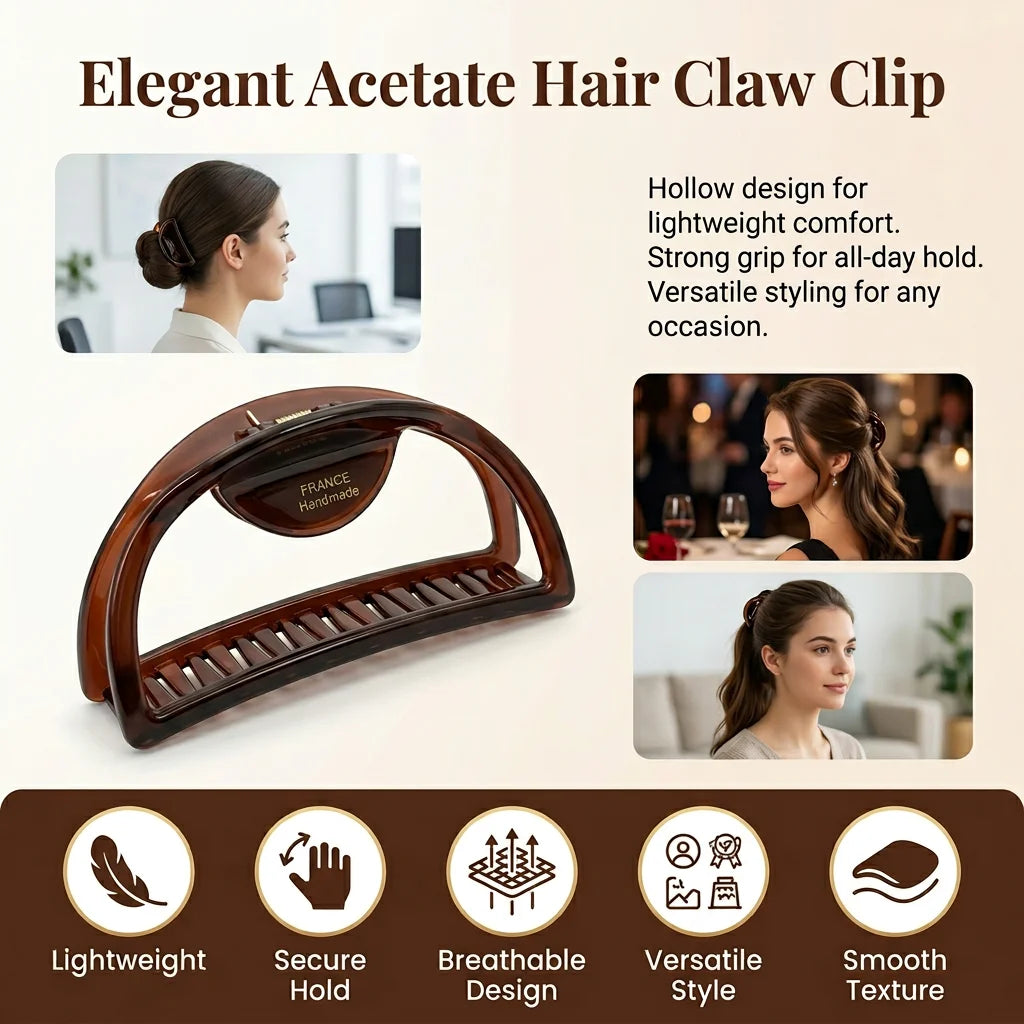 Women's Hair Claw Clips European And American Hair Accessories Hollow Hair Claw Clip Acetic Acid Grip Large Meatball Hair Claw
