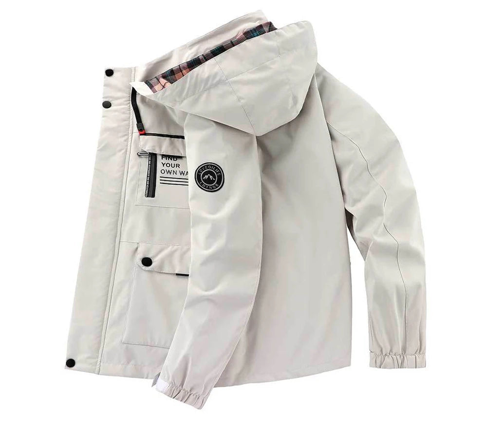 Autumn Men's Windbreaker Hooded Jacket Man Waterproof Outdoor Sports Soft Shell Coats Clothing Men Hiking Mountain Ski Jackets