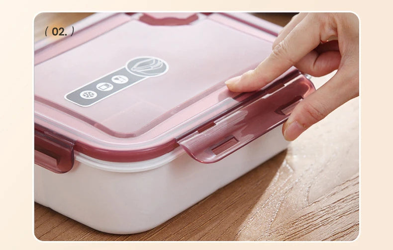 Microwavable Plastic Crisper Lunch Box Multi-compartment Bento Box Portable Food Storage Containers Office Student LeakProof Box