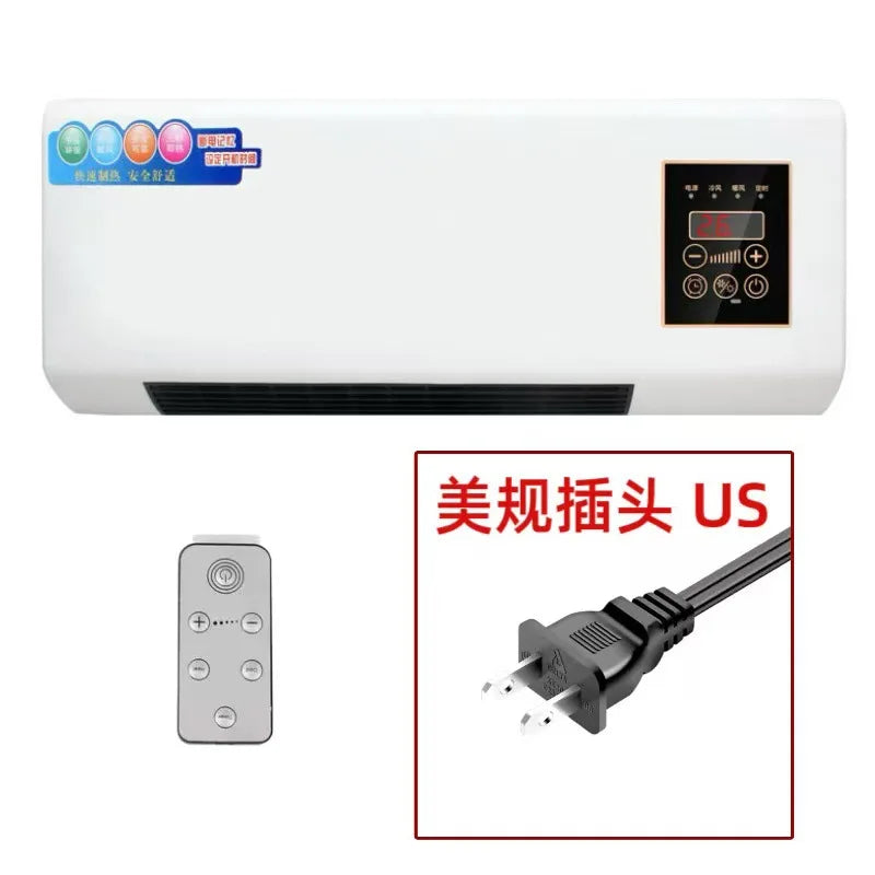 Heater 110V220V, European, Australian and American standards Warm air Wall-mounted electric heater Household bathroom Bedroom
