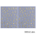 2pcs Glitter Pumpkin Nail Art Stickers Autumn Shiny Fall Leaves Designs 3D Self Adhesive Nail Decals DIY Manicure Decoration