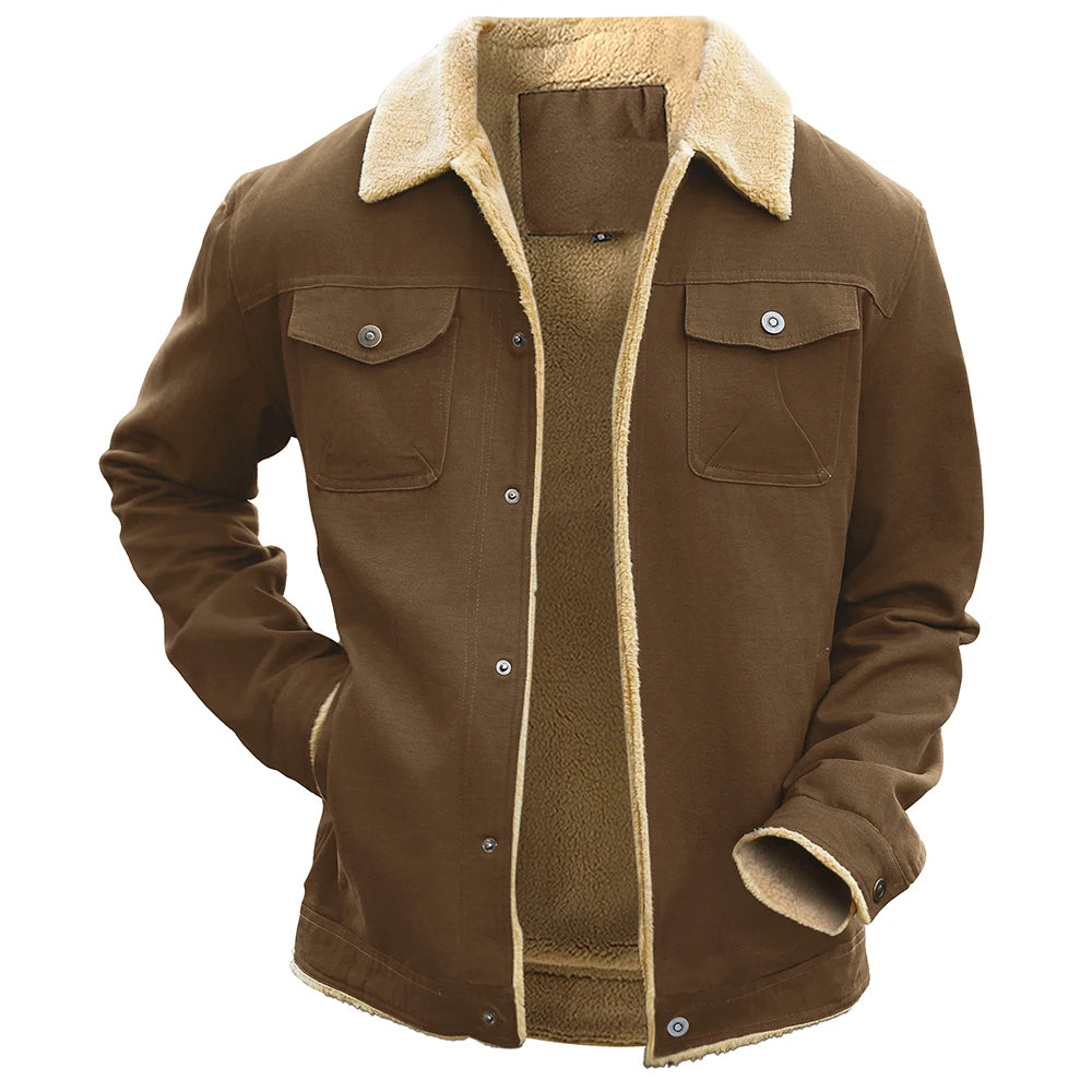 Men's Winter Warm Waterproof Jackets, High Quality Fleece Lined Multi-color Casual Coat, Comfortable Daily Outerwear